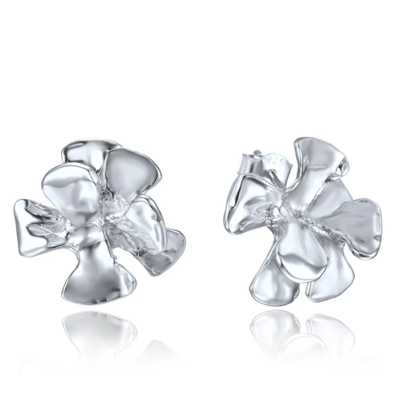 Decentné strieborné kvetinové náušnice MINET JMAN5028SE00
