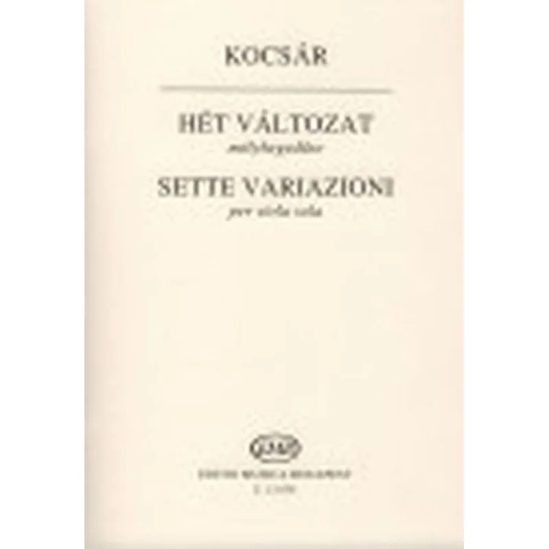 Editio Musica Budapest Sette Variazioni per viola sola