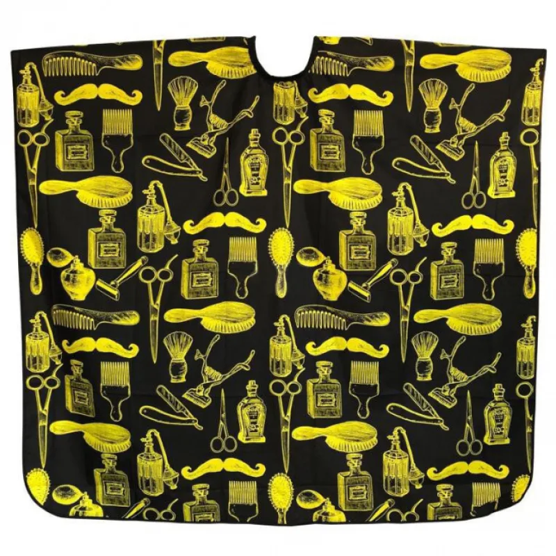 SALON KOMPLET Barber Instrument - veľká pánska strihacia pláštenka - zlatá