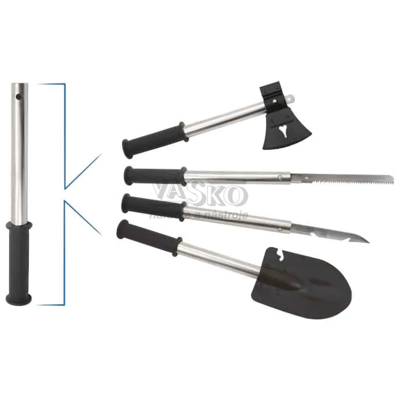 Skladacia lopata 51cm so sekerou, nožom a pílkou, 4 v 1