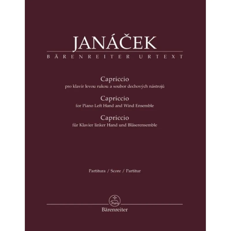 Bärenreiter Capriccio pro klavír levou rukou a soubor dechových nástrojů