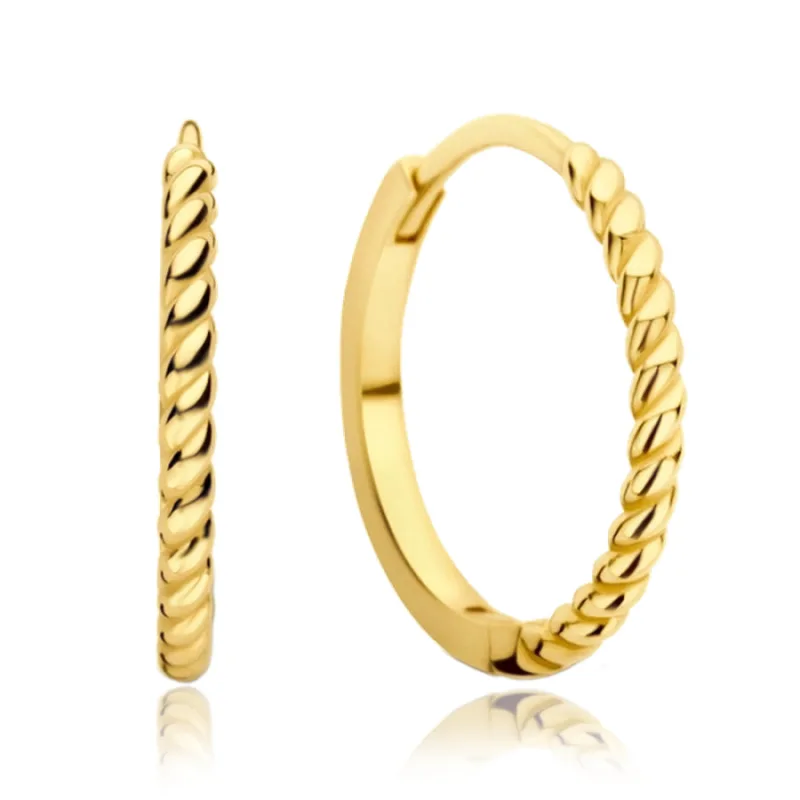 Zlaté náušnice krúžky Au 585/1000 1,75g MINET JMG0240WGE01