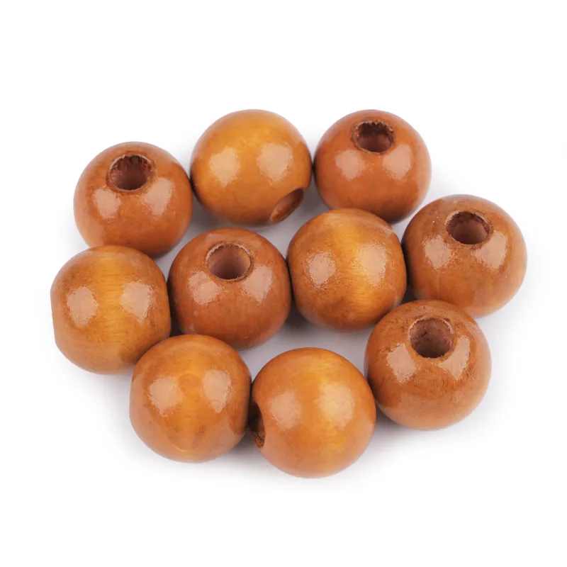 Drevená korálka Ø25 mm - koňakovo hnedá