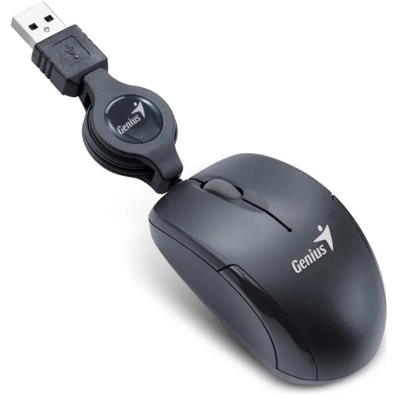 GENIUS Micro Traveler V2/Cestovní/Optická/1 200 DPI/Drátová USB/Černá 31010125105