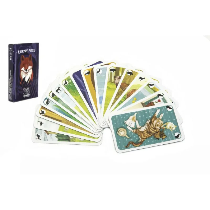 Hrací karty, s.r.o. Hracie karty, s.r.o. Čierny Peter zvieratká spoločenská hra karty v papierovej krabičke 6,5x10,5x1cm