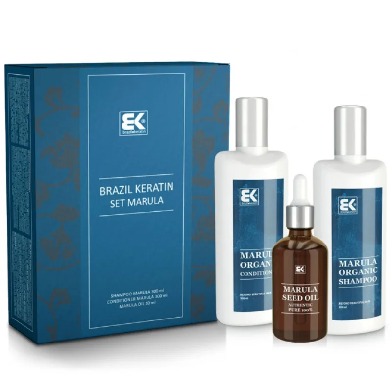 BRAZIL KERATIN Set Marula Organic - darčeková sada starostlivosť s keratínom a marulovým olejom