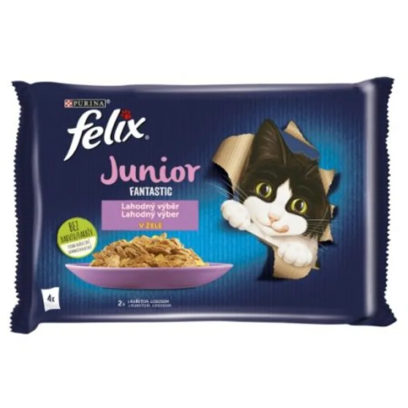 Felix Fantastic Junior kura a losos želé 4 x 85 g