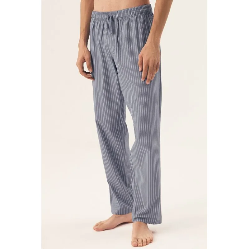 Klasické pyžamové nohavice Dyke modré dlhé L