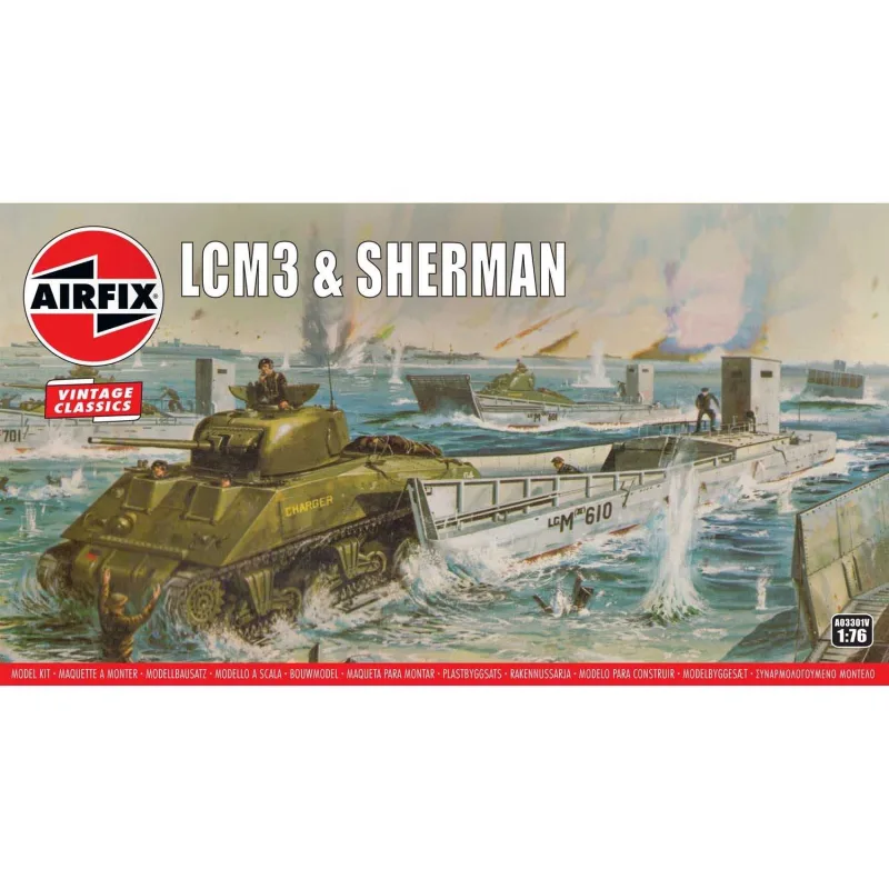 Airfix Classic Kit VINTAGE military A03301V - LCM3 & Sherman Tank (1:76)