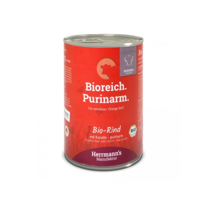Herrmanns BIO Hovädzie mäso s mrkvou, konzerva 400 g