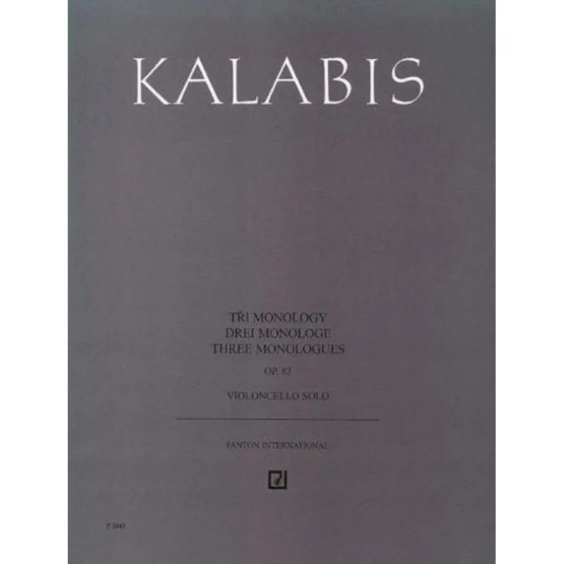 Schott Music Panton Tři monology pro violoncello solo
