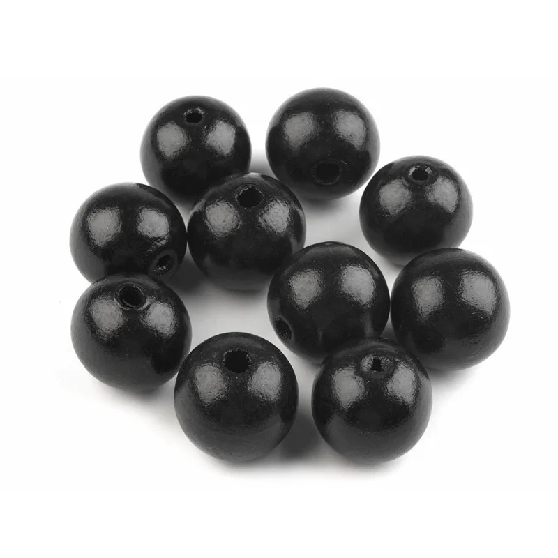 Drevená korálka Ø25 mm - čierna