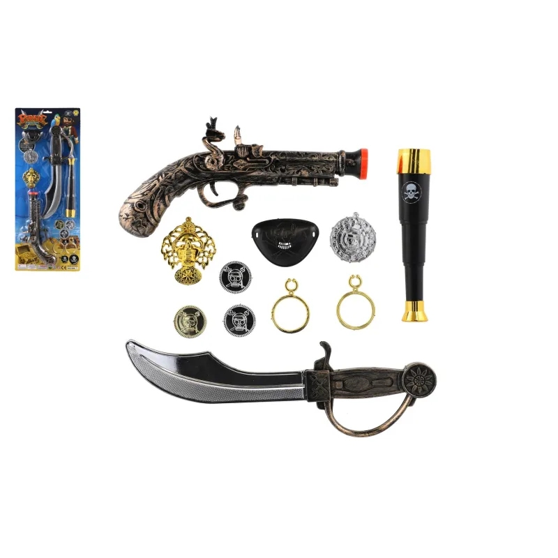 Teddies Pirátska sada plast na karte 22x55cm