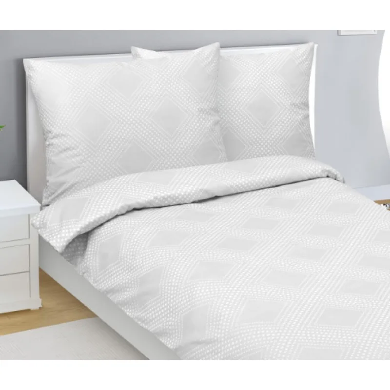 Bellatex Povlečení bavlněný satén, Šedá linie - 140x200, 70x90cm