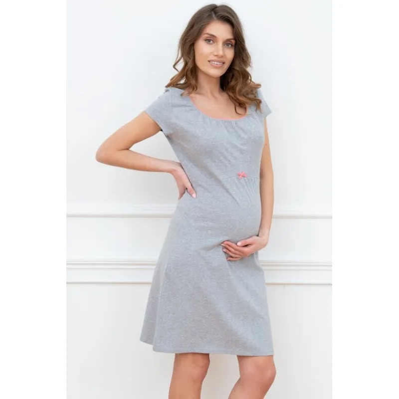 Tehotenská nočná košeľa Dagna sivá M