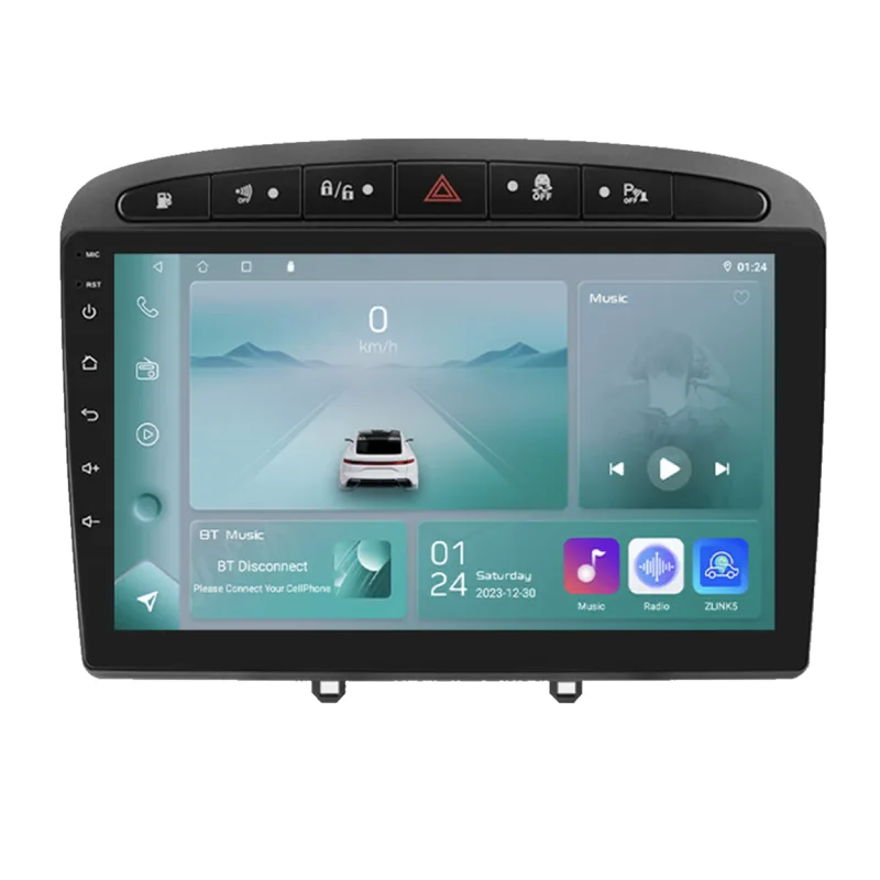 HIZPO KXPG40891 Autorádio 9" Android pro Peugeot 308, 408, RCZ Barva rámečku: Šedá, Model: P9002CP (2+32GB) CHR642_SED