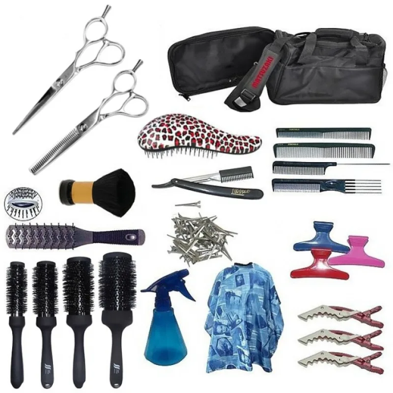 HAIR STYLE EKONOM Kansai Left Kadernícky set pre levakov - textilna taška s vybavením