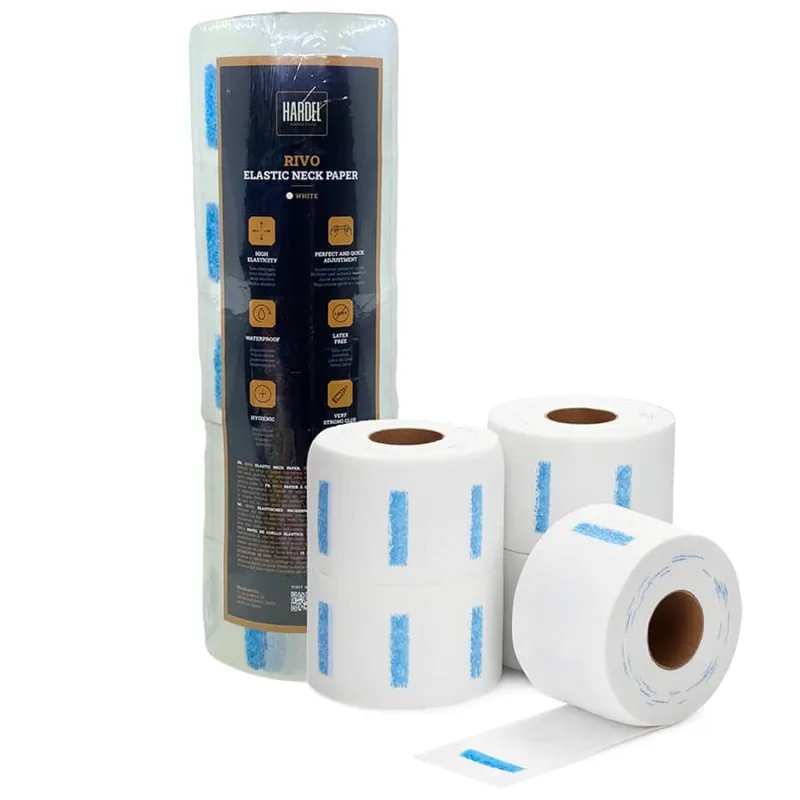 HARDEL Barber tools Vodeodolné krépové goliere HARDEL Elastic neck paper White 500 ks