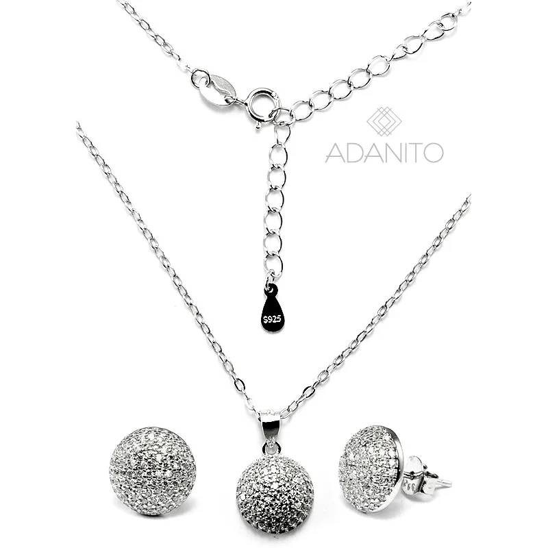 Strieborná súprava pecky so zirkónmi BENETO AGSET321R