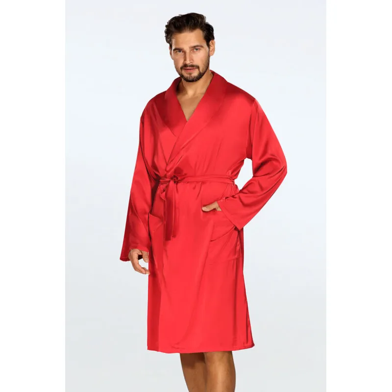 Pánsky saténový župan Lukas červený XXL