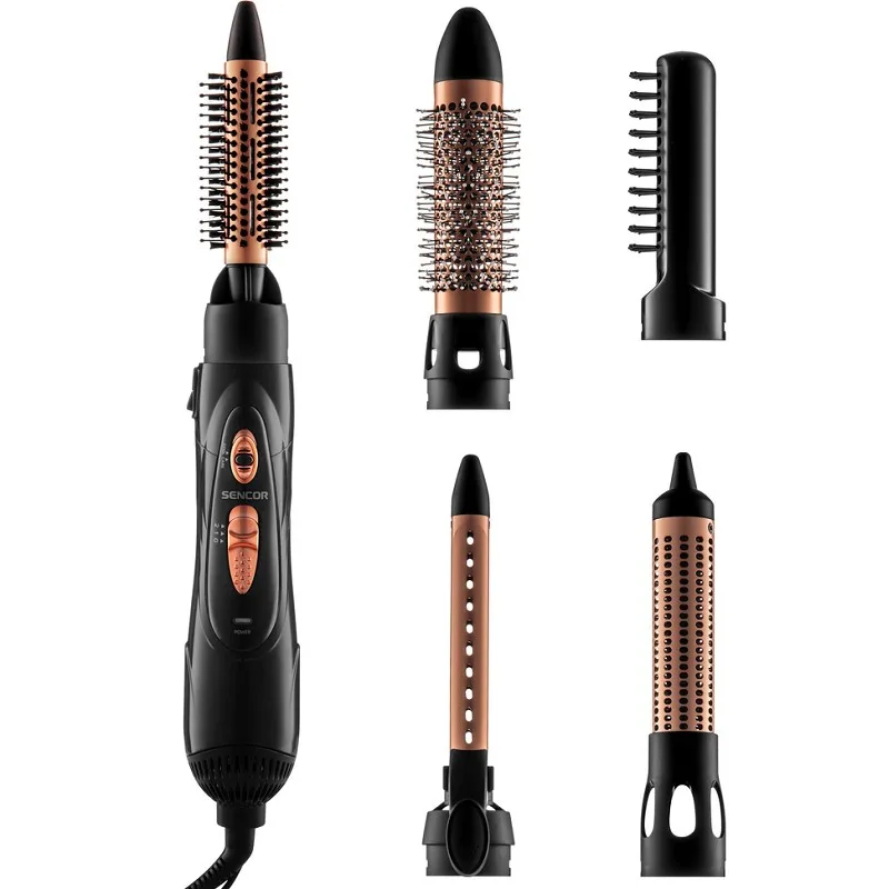 SENCOR SHS 8401BK Teplovzdušná kulma Ionic 1000W - kulmofén 5 nástavcov - čierny