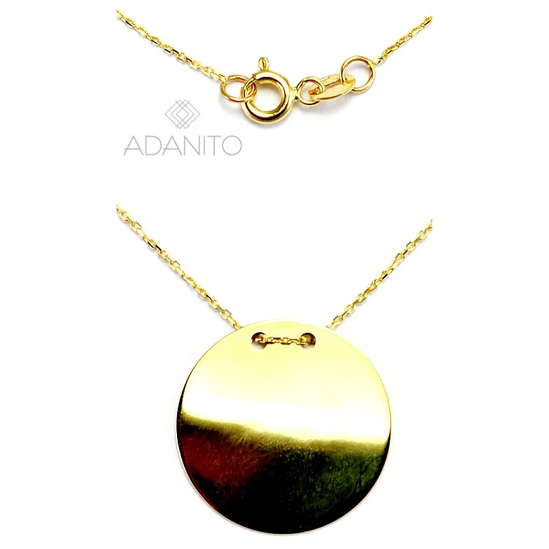Zlatý náhrdelník placka ADANITO BRNH0673G