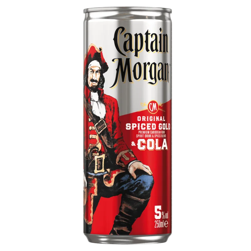 Captain Morgan Original Spiced Gold & Cola 5% 0,25l Plech x6