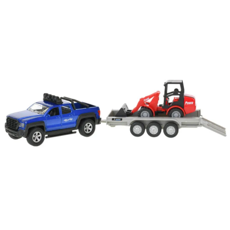 Kids Globe Traffic SUV s bagrem na zpětný chod se světlem a zvukem, 30cm