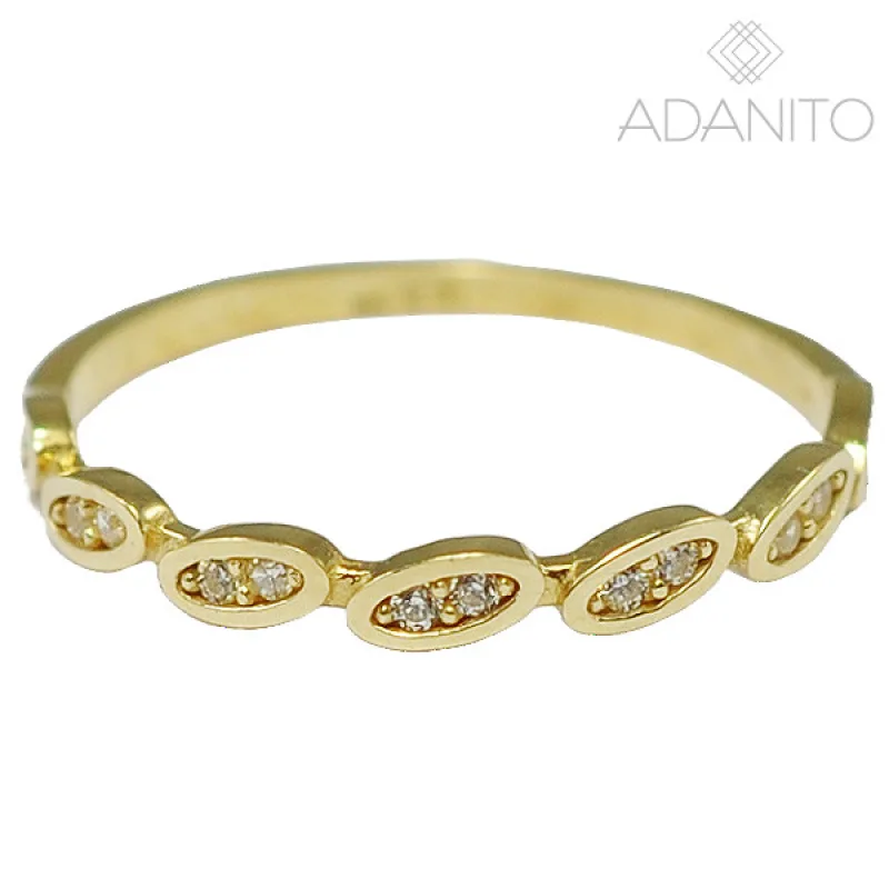 Zlatý prsteň so zirkónmi ADANITO BRR1194G, 49, 0.87 g