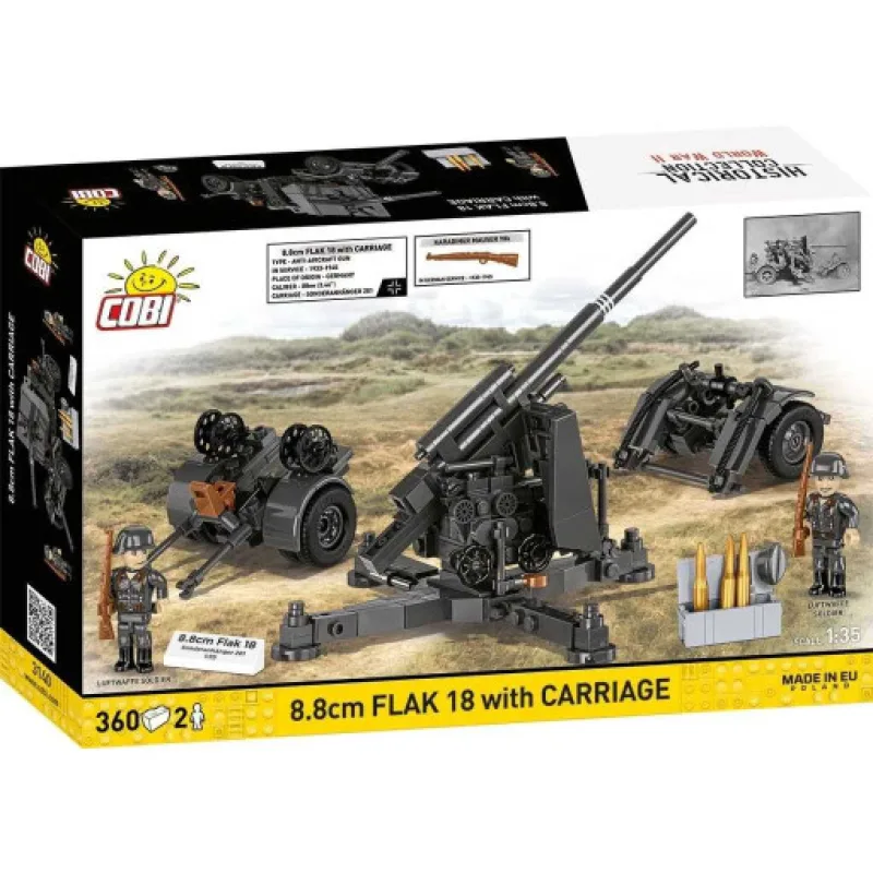 Cobi 3140 II WW 8,8 cm Flak 18 s lafetou, 1:35, 360 k, 2 f