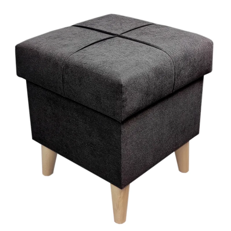 Well Done Čalúnený taburet s úložným priestorom Dream 1 farba čierna