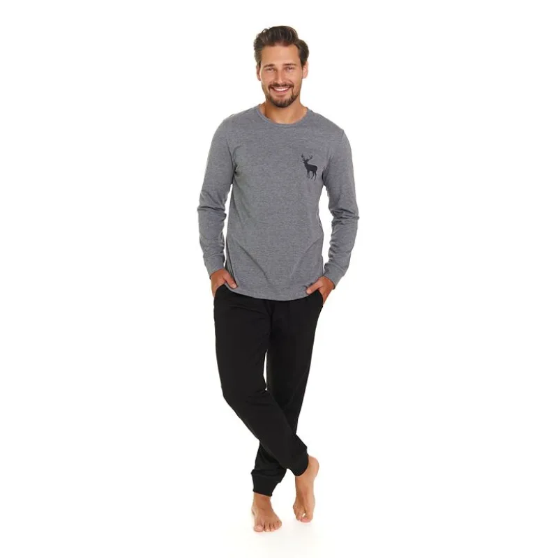 Pánske pyžamo Jelen tmavosivé XXL