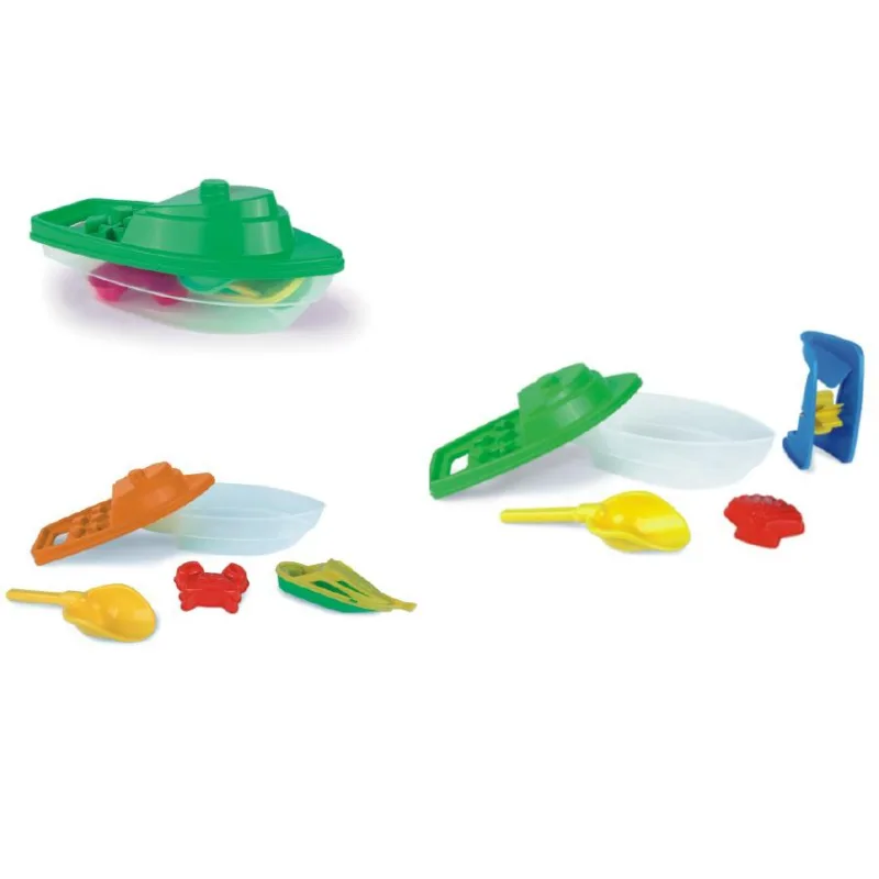 WADER Lodička + sada na piesok plast 36cm asst 2 farby v sieťke