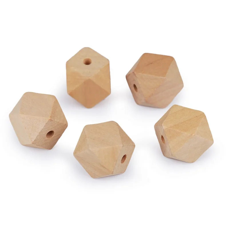 Drevená korálka hranatá 20x20mm - natural