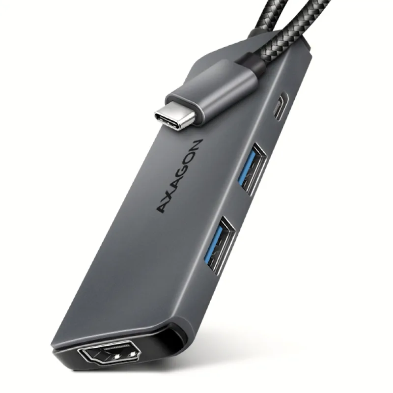 AXAGON HMC-5H8K, USB 5Gbps hub, 2x USB-A, USB-C, HDMI 8k/30Hz, PD 100W, kabel USB-C 15cm HMC-5H8K