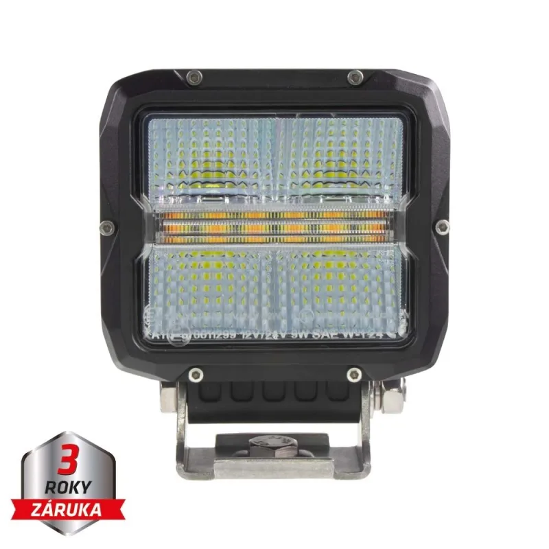 LED světlo obdélníkové bílé/oranžové, 60W, 105x117mm, ECE R65 wl-462wo