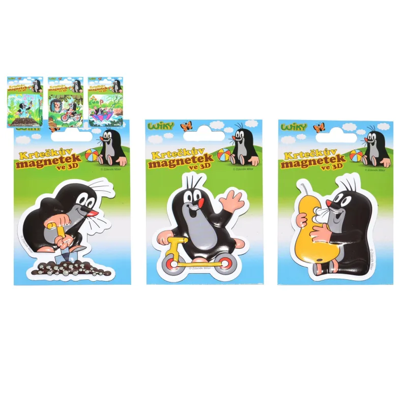 Magnet 3D Krtko plast 7,5 cm 3 druhy