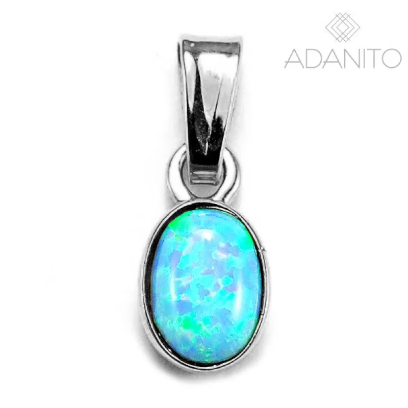 Zlatý opálový prívesok z bieleho zlata ADANITO BRP0171S