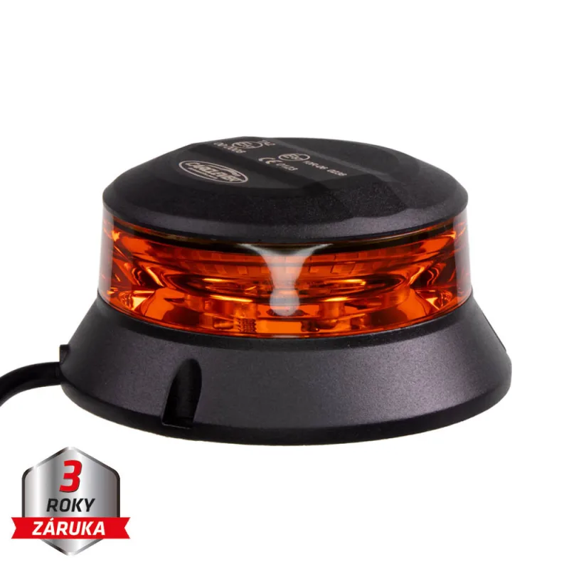 Robustní oranžový LED maják, černý hliník, 36W, ECE R65 wl401fix