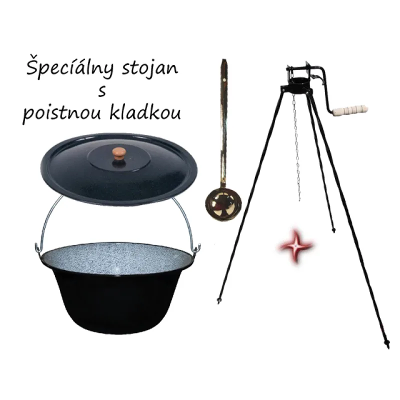 Kotlík 16 l + Stojan s poistnou kladkou a navijákom