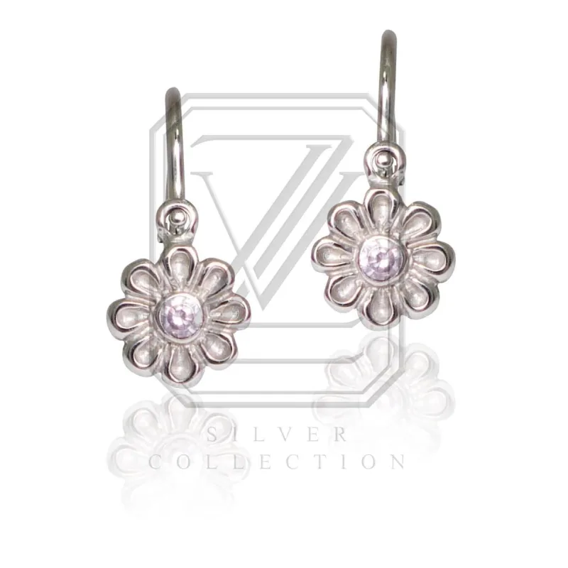 Strieborné detské náušnice kvetinky