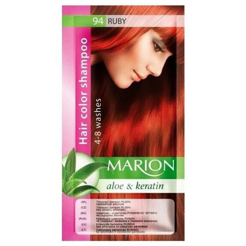 MARION Hair Color Shampoo 94 Ruby - farebný tónovací šampón 40ml - rubínovo červená