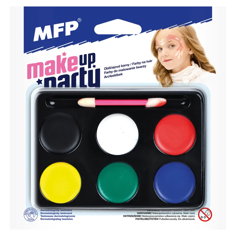 MFP Barvy na obličej - make-up se štětečkem-6 ks barev