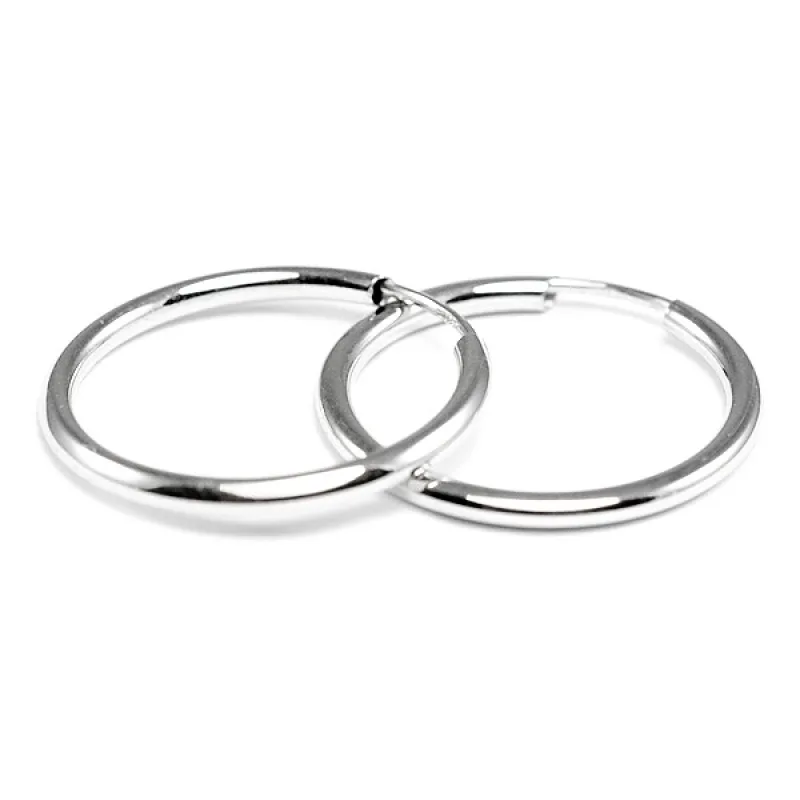 BR N0120S - Zlaté náušnice krúžky z bieleho zlata 18 mm 0.55 g