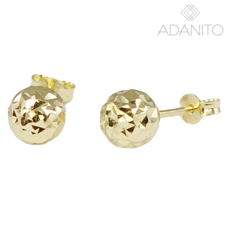 Zlaté náušnice pecky ADANITO BRN1268G, 7 mm, 1.10 g