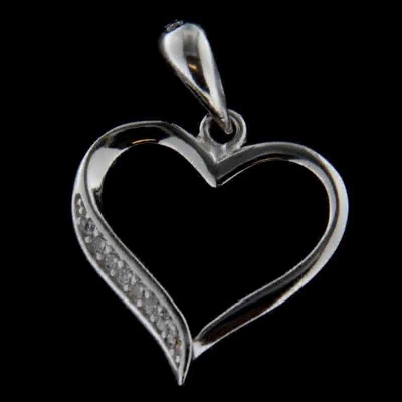 Strieborný prívesok srdce KA P2462 W