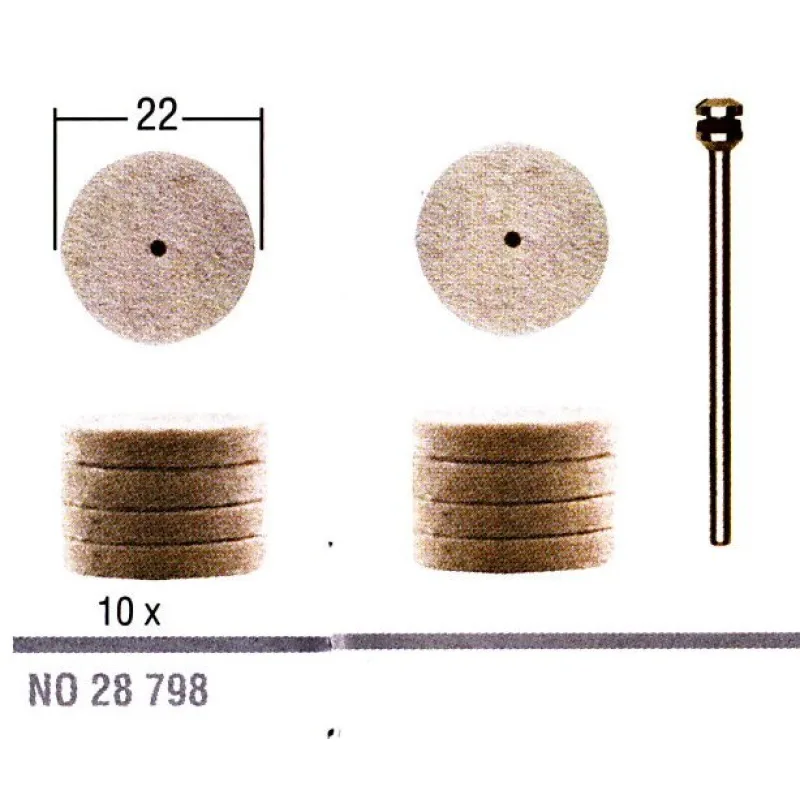 Leštiace telieska plstené 22mm sada PROXXON 28798