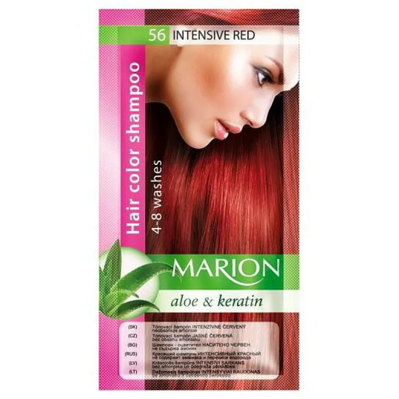 MARION Hair Color Shampoo 56 Intensive Red - farebný tónovací šampón 40ml - intenzívna červená
