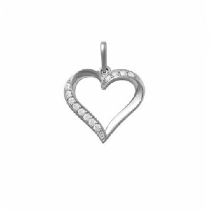 Zlatý prívesok srdce z bieleho zlata KA 8227W, 0.8 g, 0.80 g
