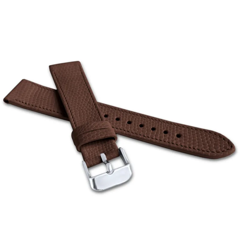 Hnedý kožený remienok LIZARD z luxusnej kože TOP GRAIN - 20 MINET LSAFC20